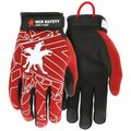 Mcr Safety Gloves, Multi-Task Red Graphic Back, XL MR100XL